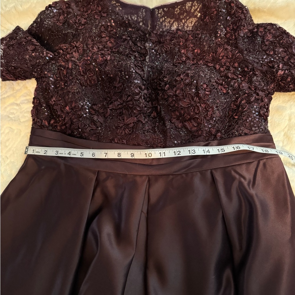 Oleg Cassini Special Occasion Dress size 16W worn once eggplant purple pockets